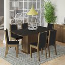 Ver imagem 1 de Conjunto Sala de Jantar Madesa Ohana Mesa Tampo de Madeira com 6 Cadeiras