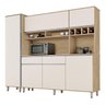 Armário de Cozinha Completo Brasil 2.3 Nature com Off White - Csa Móveis - 1