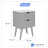 Kit 2 Mesa de Cabeceira Estilo Retrô Pés em Madeira Maciça Grécia:preta - 7