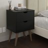 Kit 2 Mesa de Cabeceira Estilo Retrô Pés em Madeira Maciça Grécia:preta - 6