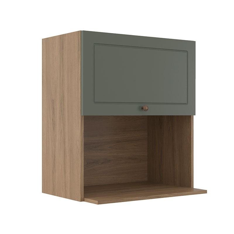 Módulo Armário Aéreo Nicho Micro-ondas 68x60 100% Mdf Cozinha Modulada Provence Robel Hanover/