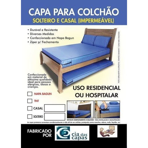 Capa para Colchão Impermeável Solteiro 15 Cm de Altura