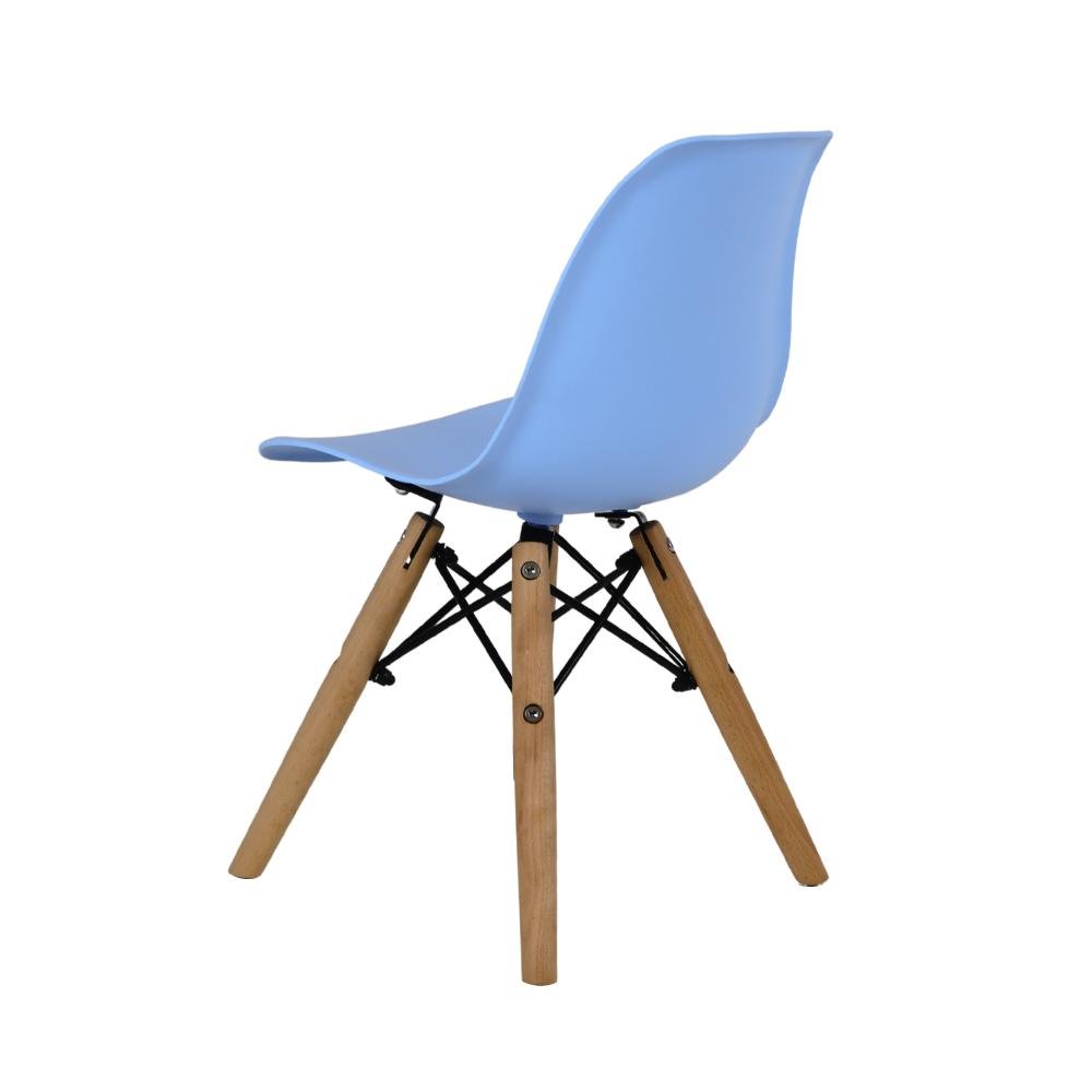 Kit Mesa Redonda Branca 60cm + 2 Cadeiras Charles Eames Eiffel Infantil Kids Azul Claro - 4