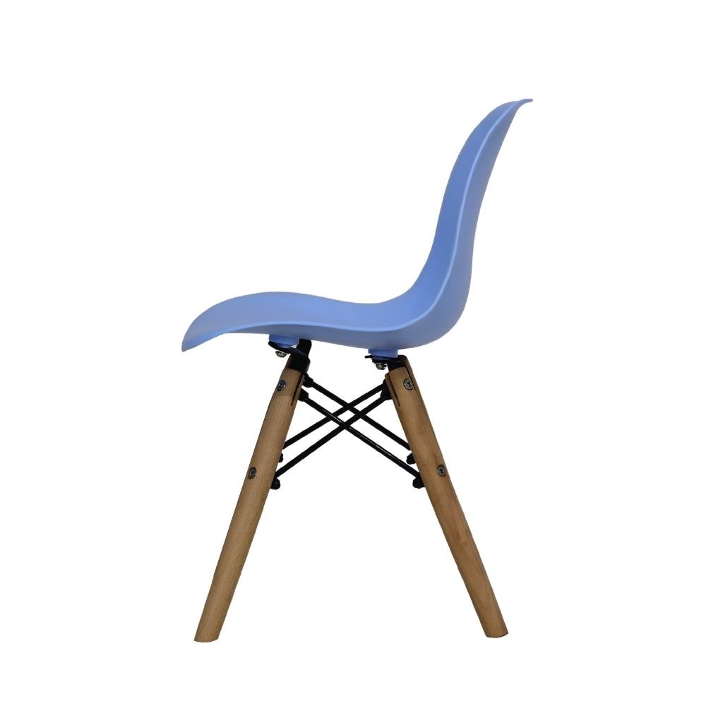 Kit Mesa Redonda Branca 60cm + 2 Cadeiras Charles Eames Eiffel Infantil Kids Azul Claro - 3