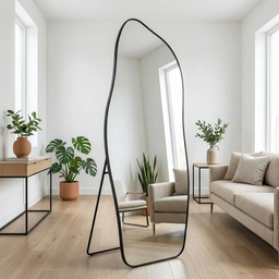 Espelho Grande Corpo Inteiro com Moldura Metal Orgânico Decorativo 170x70cm Luxo - 2