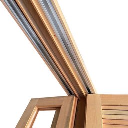 Porta Balcão Pantográfica Semi-panorâmica com Veneziana Reto Padrão Cedro Bat.14 Cm-2.15(a)x1.20(l) - 7