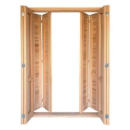 Porta Balcão Pantográfica Semi-panorâmica com Veneziana Reto Padrão Cedro Bat.14 Cm-2.15(a)x1.20(l) - 4