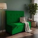 Ver imagem 1 de Canto Alemão Recamier Bau + Painel Paris 90cm Suede Verde - Clique Decor