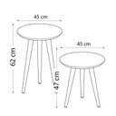 Ver imagem 2 de Kit Mesa Apoio e Lateral de Sofá Retrô Classic com 3 Pernas Decoração - Amarelo