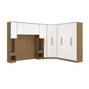 Ver imagem 4 de Quarto Modulado Adapt 13 Portas 6 Gavetas MDP 620cm Nogueira-Branco