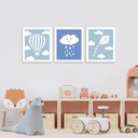 Ver imagem 2 de Kit de Quadros Nuvem 24cmx28,5cm - Cria Arte Laser Azul Claro