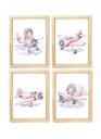 Ver imagem 1 de Kit Quadro Infantil Menina Aviadora Decorativo Quarto Criança Bebê Enxoval Infantil Menina