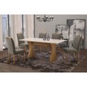 Ver imagem 1 de Conjunto Sala de Jantar em Madeira Maciça Mesa Milão Curva e 6 Cadeiras Priscila Espresso Móveis