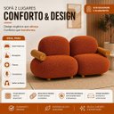 Ver imagem 6 de Sofá Leaf 180 cm 2 Lugares Orgânico Luxo Sala de Estar:Bouclê Terra Cota