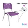 Cadeira Iso para Escola Escritório Comércio Roxa Base Branca Ecomhome - 6
