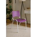 Ver imagem 1 de Cadeira Iso para Escola Escritório Comércio Roxa Base Branca Ecomhome