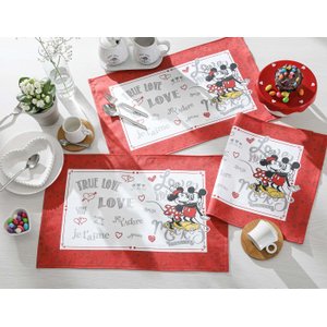 Jogo Americano 4 Peças Dohler Clean 45x31cm Mickey e Minnie 16 D
