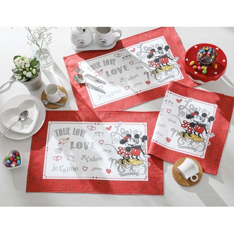 Jogo Americano 4 Peças Dohler Clean 45x31cm Mickey e Minnie 16 D