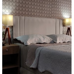 Cabeceira Casal Estofada Double Suede Bege 140 X 60 Rbl