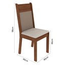 Ver imagem 3 de Kit 4 Cadeiras 4280 Madesa Rustic/Crema/Pérola Cor:Rustic/Crema/Pérola