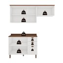 Ver imagem 7 de Armário de Cozinha Iluminata Flora 7 Portas 4 Gavetas MDF Branco Ébano