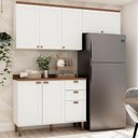 Ver imagem 1 de Armário de Cozinha Iluminata Flora 7 Portas 4 Gavetas MDF Branco Ébano
