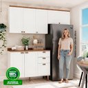 Ver imagem 2 de Armário de Cozinha Iluminata Flora 7 Portas 4 Gavetas MDF Branco Ébano