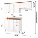 Ver imagem 5 de Armário de Cozinha Iluminata Flora 7 Portas 4 Gavetas MDF Branco Ébano