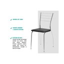 Ver imagem 5 de Cadeira Sala de Jantar 1700 Kit Aço 2 Uni Prata - Assento Courano Cacau - Carraro