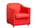 Ver imagem 2 de Kit 4 Poltronas Decorativa Biane Couro Vermelho Pés Cromado Ms Decor