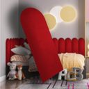 Ver imagem 2 de Kit 12 Placas Cabeceira Nuvem Estofada para Cama Box - Módulo 20 Cm X 60 Cm:vermelho