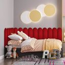 Ver imagem 1 de Kit 12 Placas Cabeceira Nuvem Estofada para Cama Box - Módulo 20 Cm X 60 Cm:vermelho