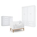 Ver imagem 1 de Quarto de Bebê Americano 4 Portas Com berço Americano Unique Branco Soft Eco Wood - Matic - Henn