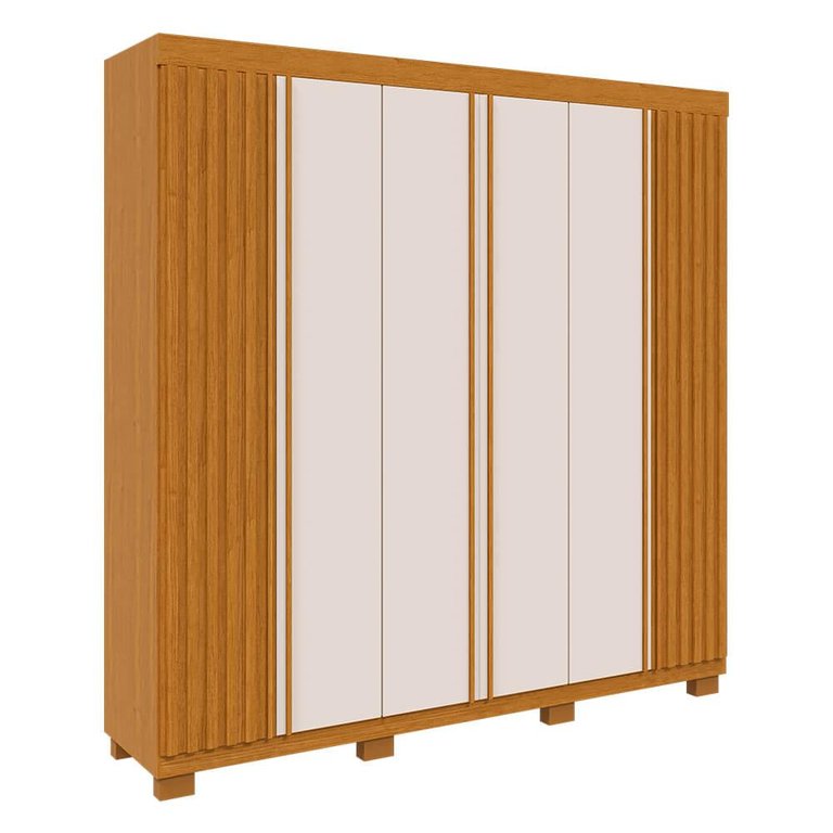 Guarda Roupa Acp Eliza 6 Portas com Pés - Cinamomo/off White