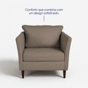 Ver imagem 4 de Poltrona Oliver 0,84m Linho Rústico Marrom - King House