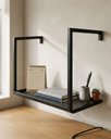 Ver imagem 3 de Kit 2 Nicho de Parede Industrial Ferro Preto Tela