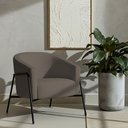 Ver imagem 2 de Poltrona Decorativa Maitê Base Aço Preto Bouclé Marrom - Nexta Casa