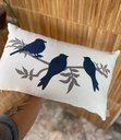 Ver imagem 1 de Capa de Almofada Decorativa 3 Passaros - Booclê Azul