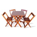 Ver imagem 1 de Jogo de Mesa com 4 Cadeiras Dobravel 60x60 para Area Gourmet - Imbuia - Cor: Marrom