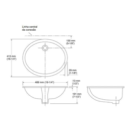 Cuba de Embutir Kohler Caxton 432x356mm Oval Branca 2210br-0 - 6