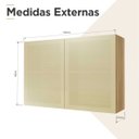 Ver imagem 3 de Armário Aéreo 2 Portas Vidro Reflecta Nesher Rainha 120cm