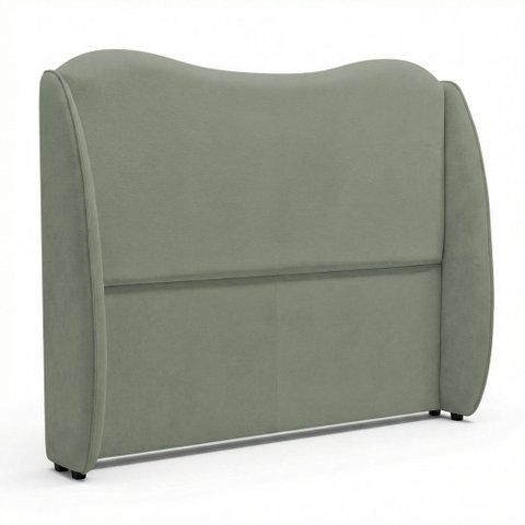 Cabeceira Orgânica para Cama Box King Size Luma 195cm Bouclê Verde Menta - Abmaza