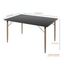 Ver imagem 2 de Mesa de Jantar Madri Tampo Preto Pés Madeira 1,20 x 0,80