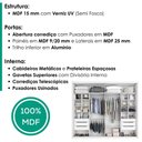 Ver imagem 4 de Guarda Roupa Casal 2 Portas de Correr com Espelho MDF Atrane 268 cm Branco Absoluto Zanz