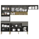 Ver imagem 3 de Armário de Cozinha 4 peças Balcão sem Tampo 120cm Lina04 K02 Gris/Freijó - Mpozenato
