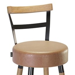 Kit 2 Banquetas Alta Bistro Luxo para Cozinha Balcão Moscou:amarula - 3