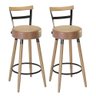 Kit 2 Banquetas Alta Bistro Luxo para Cozinha Balcão Moscou:amarula - 1