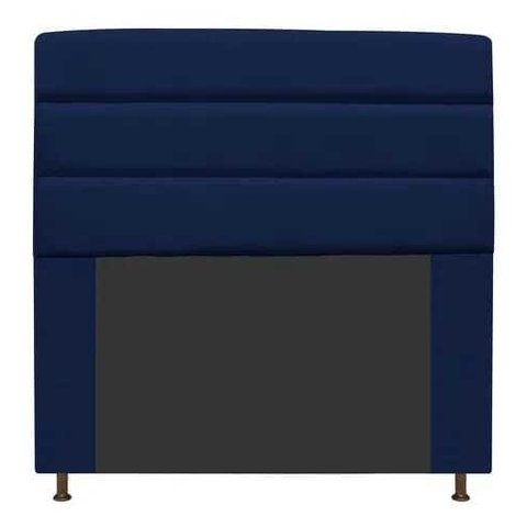 Cabeceira Estofada Argentina 100CM Solteiro Suede Azul Marinho - D A DECOR
