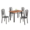 Ver imagem 2 de Conjunto Sala de Jantar com 4 Cadeiras Lívia Preto/Marrom