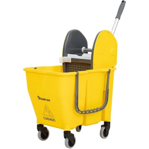 Conjunto Doblô com Balde e Espremedor Amarelo de 30 Litros - Ny108 - Bralimpia Balde Espremedor Dobl
